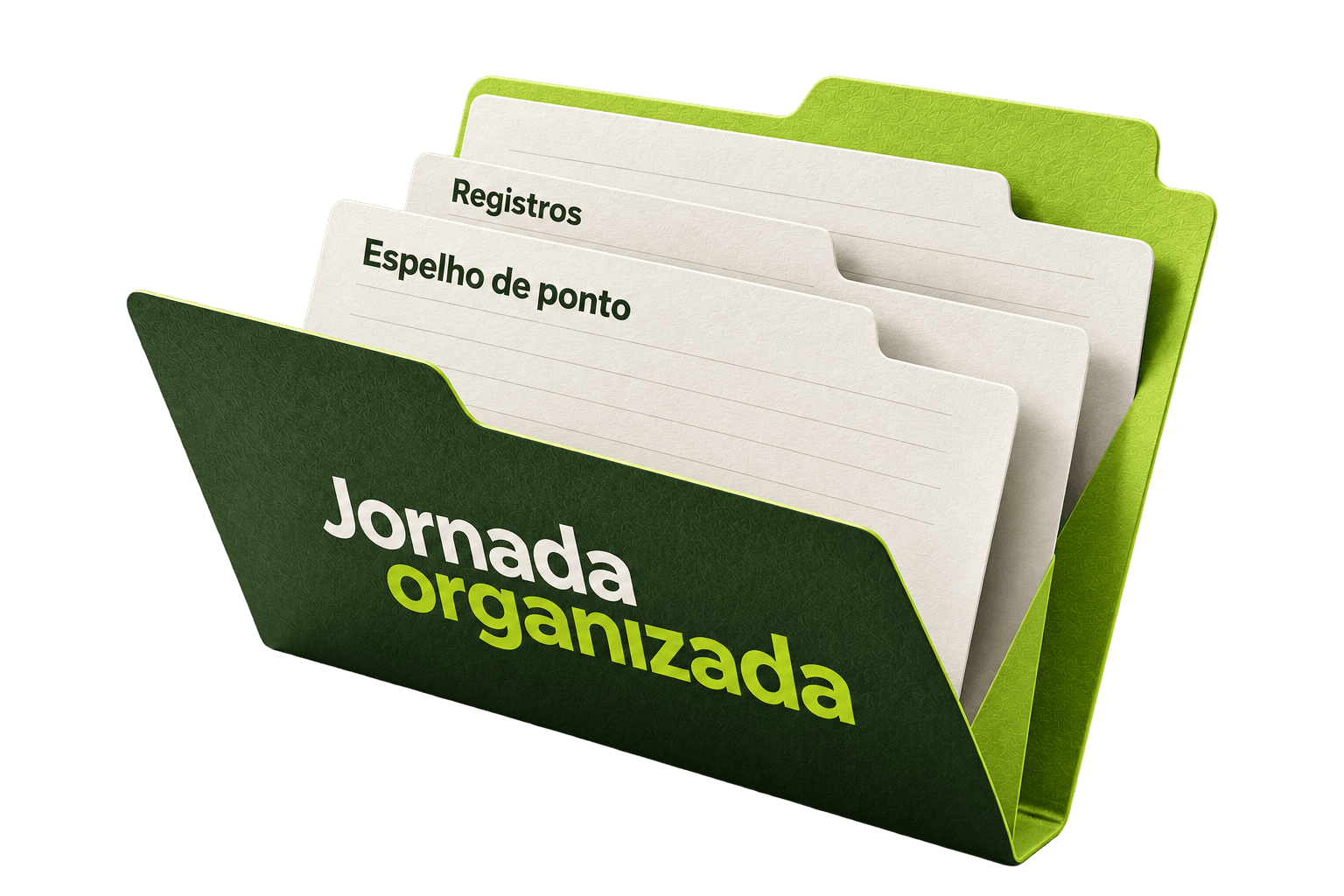 Espelho de ponto e registros de uma jornada organizada